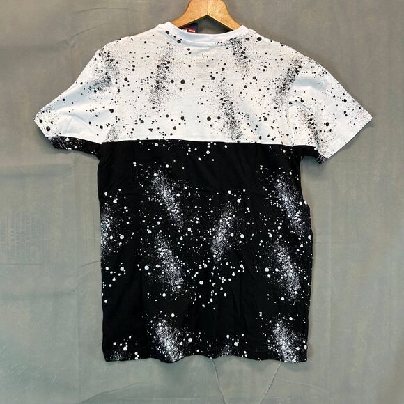 Phat Farm T-Shirt Men’s Size Small Black White Paint Splatter Graphic Tee Pocket - Picture 5 of 7